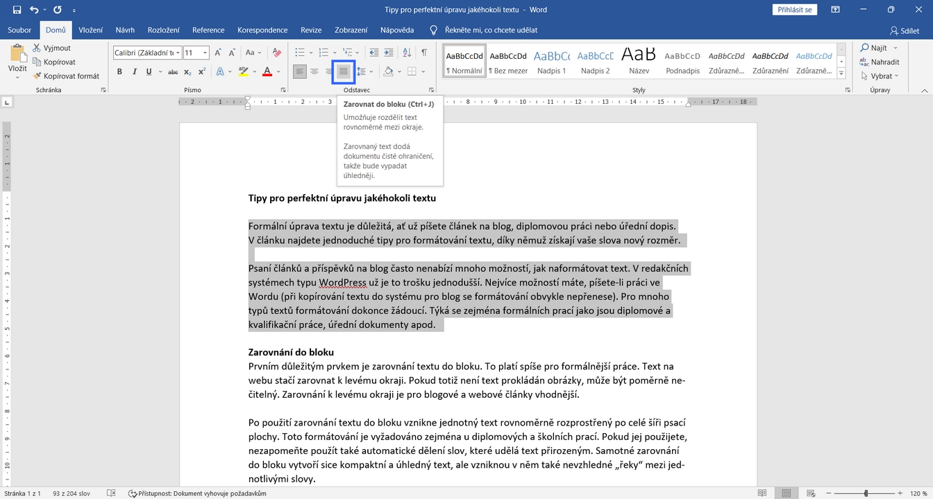 Tipy pro perfektní formální úpravu textu :: Pisalenka